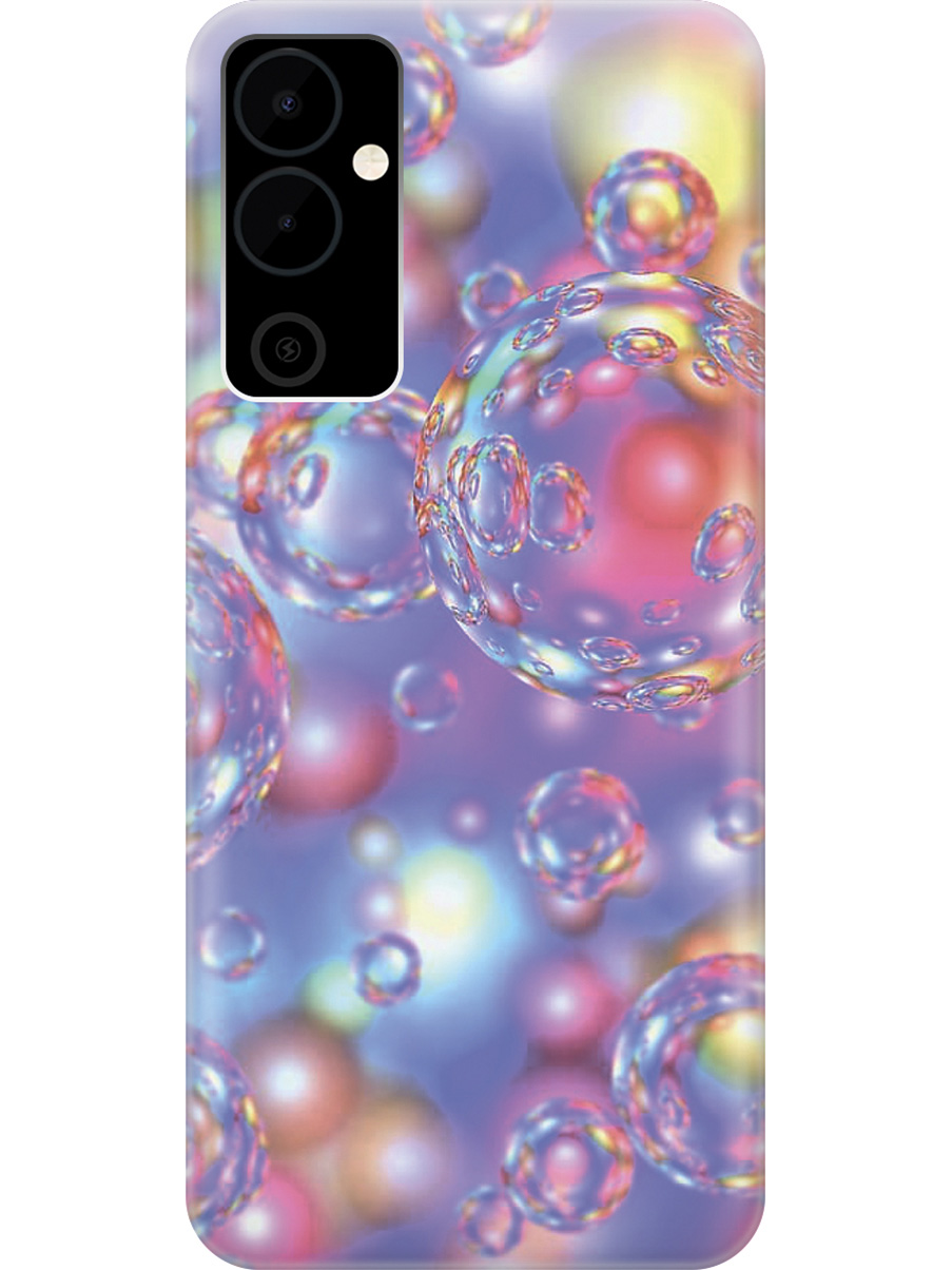 

Силиконовый чехол на Tecno Pova Neo 2 "Необычные пузырьки", Белый;розовый;фиолетовый, 20001476
