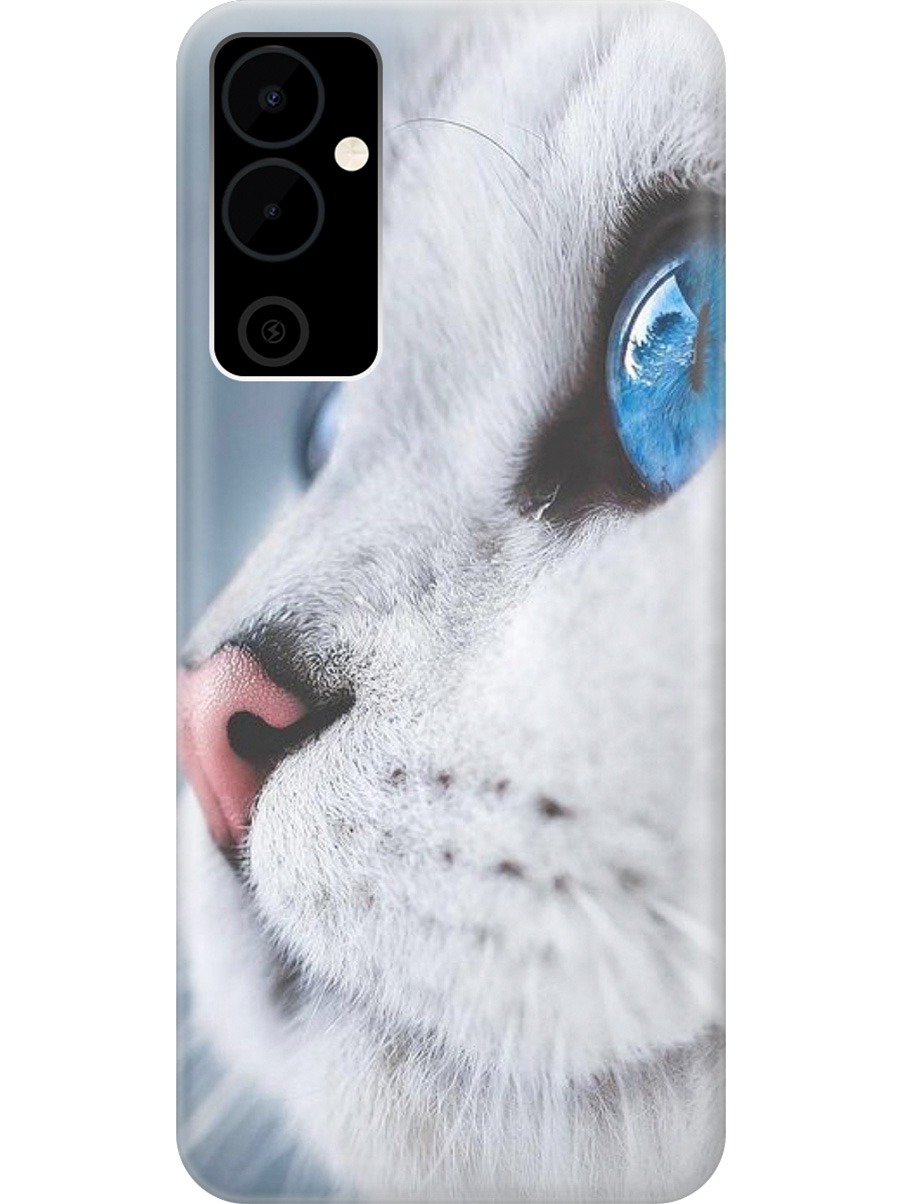 

Силиконовый чехол на Tecno Pova Neo 2 "Кошачий взгляд", Белый;голубой, 20001476