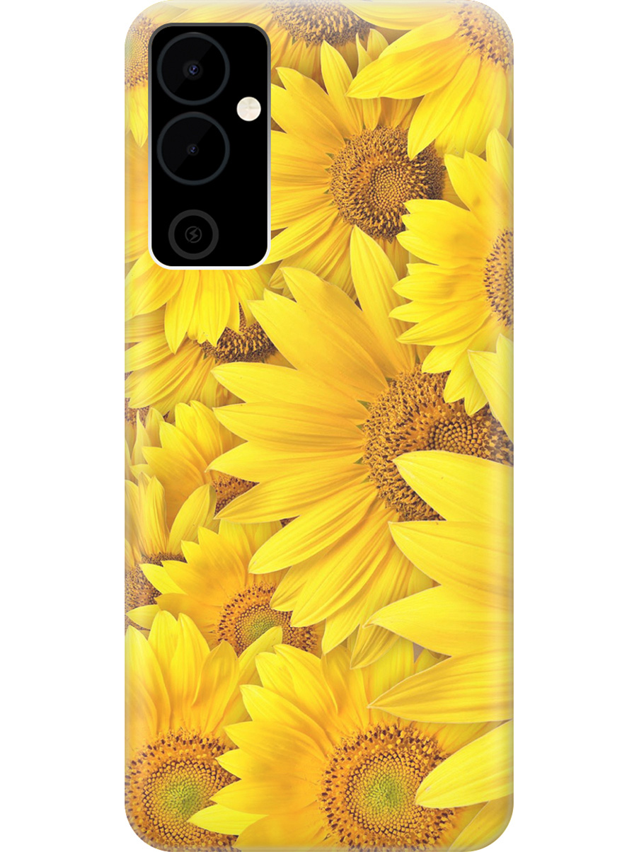 

Силиконовый чехол на Tecno Pova Neo 2 "Море подсолнухов", Желтый;коричневый, 20001476