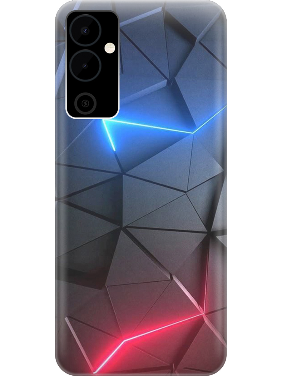 

Силиконовый чехол на Tecno Pova Neo 2 "Графитовые грани", Серый;синий, 20001476