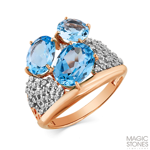 

Кольцо из золота р. , Magic Stones 01-2-478-1101-011, топаз\фианит, 01-2-478-1101-011