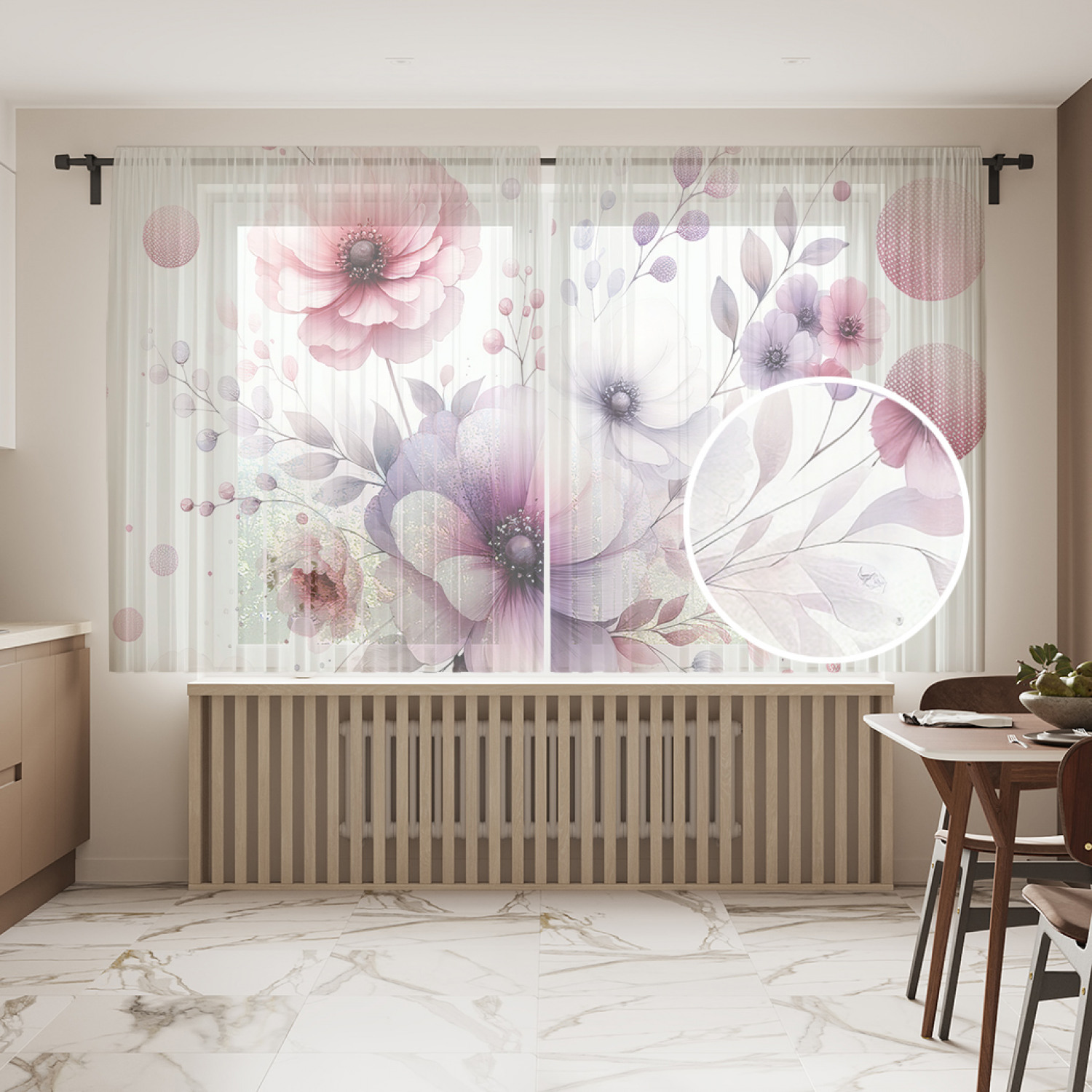 

Тюль JoyArty Воздушные цветы 145х180, tul_sd3075_145x180