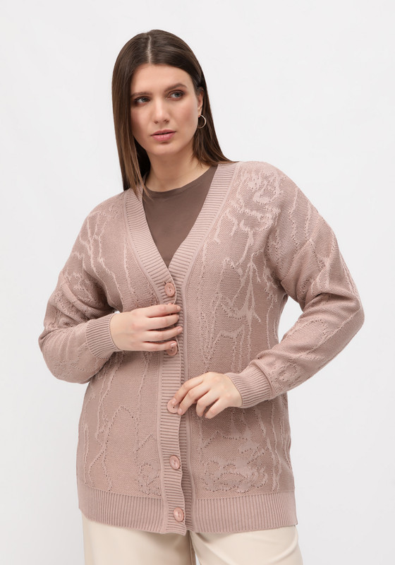 

Кардиган женский Vivawool 312392 бежевый 62 RU, 312392