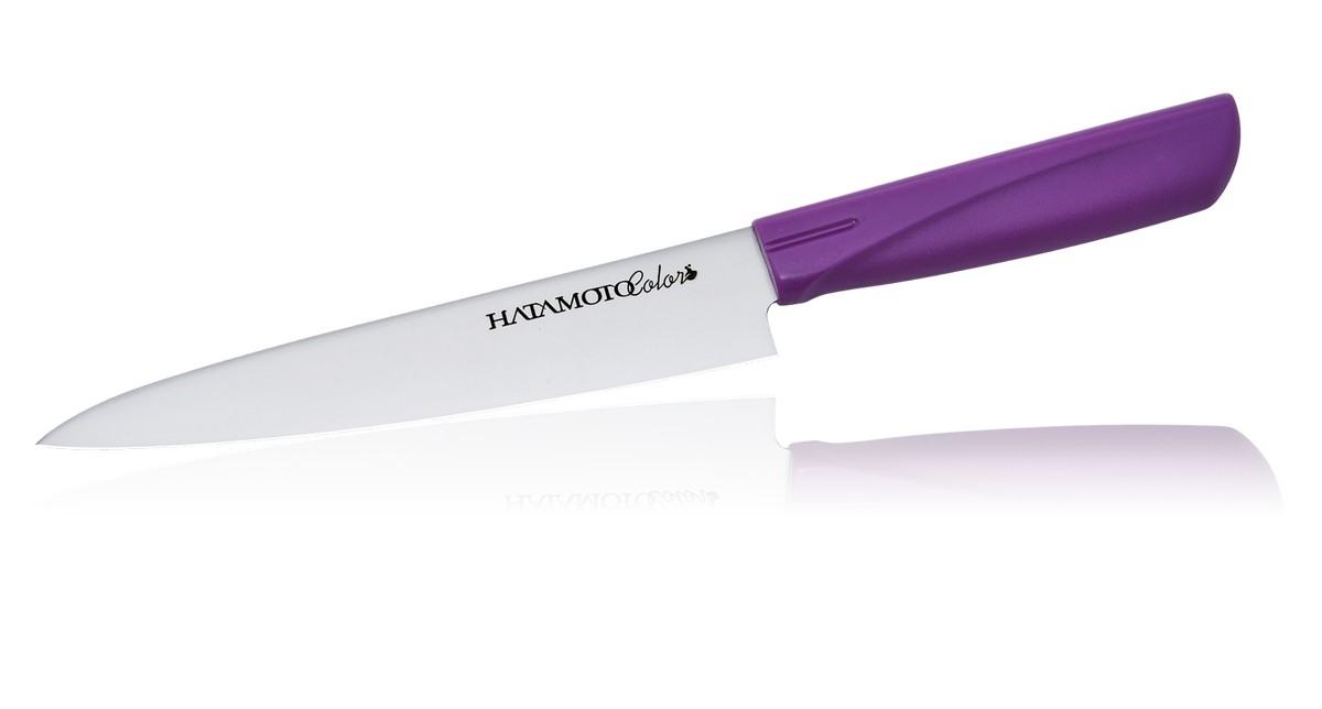 

Нож кухонный, Универсальный, Hatamoto 3012-PUR, лезвие 15 см, сталь 1К6, Япония, COLOR 3012-PUR 15 см