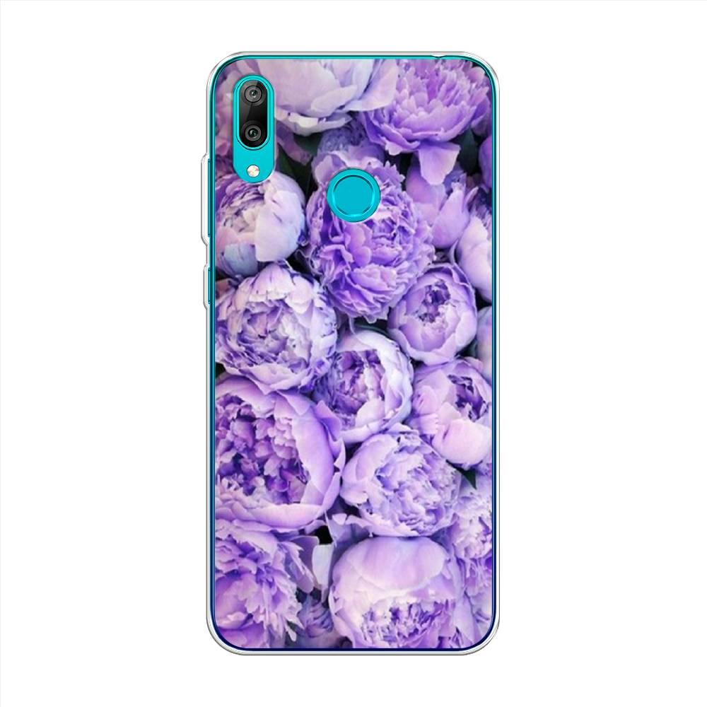 

Чехол Awog на Huawei Y7 2019 "Пионы сиреневые", Фиолетовый;голубой, 68450-8