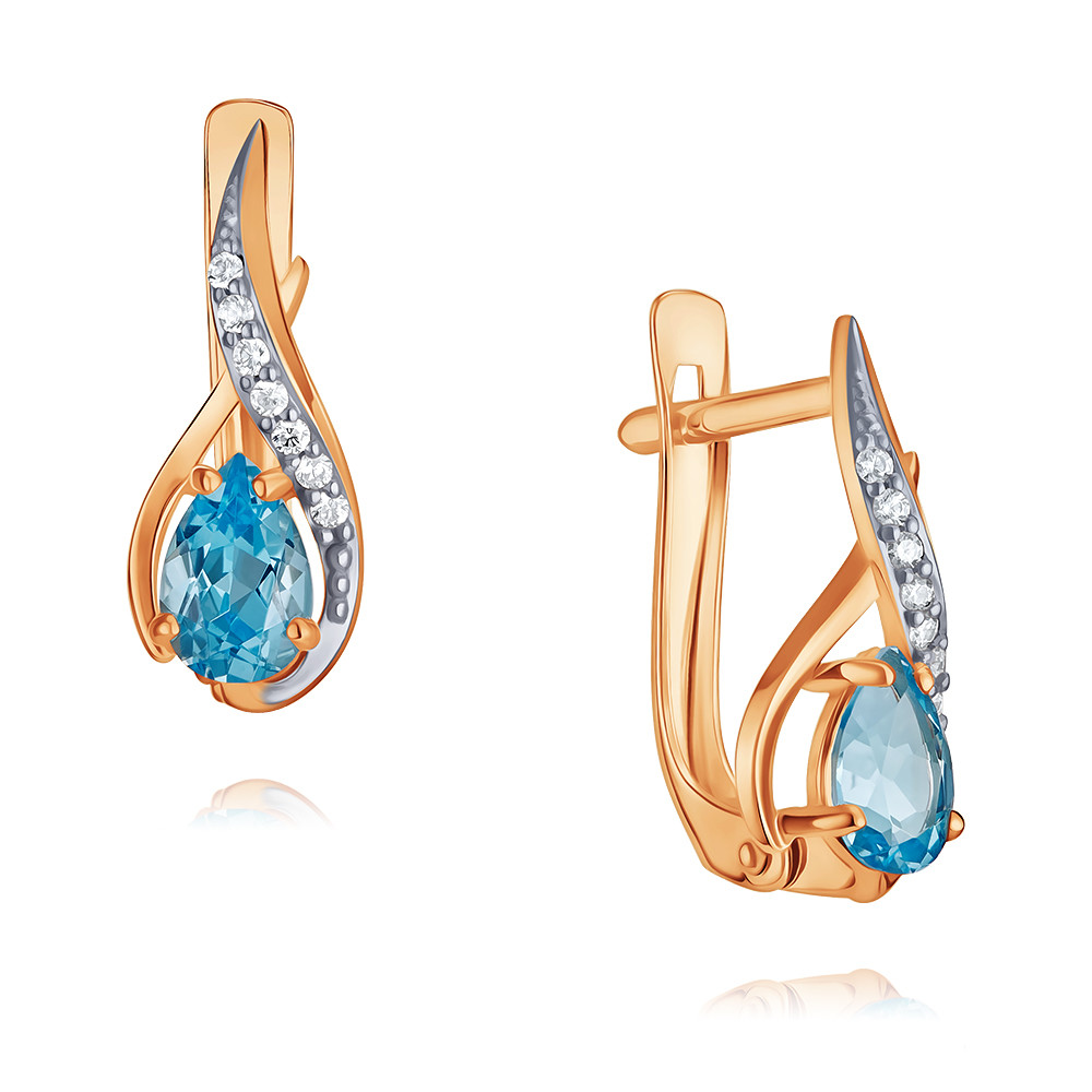 

Серьги из красного золота с фианитом/топазом ADAMAS 24038783/01-А50Д-659, 24038783/01-А50Д-659