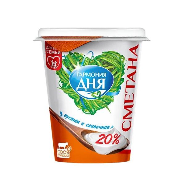 

Сметана Гармония дня 20% 350 г БЗМЖ