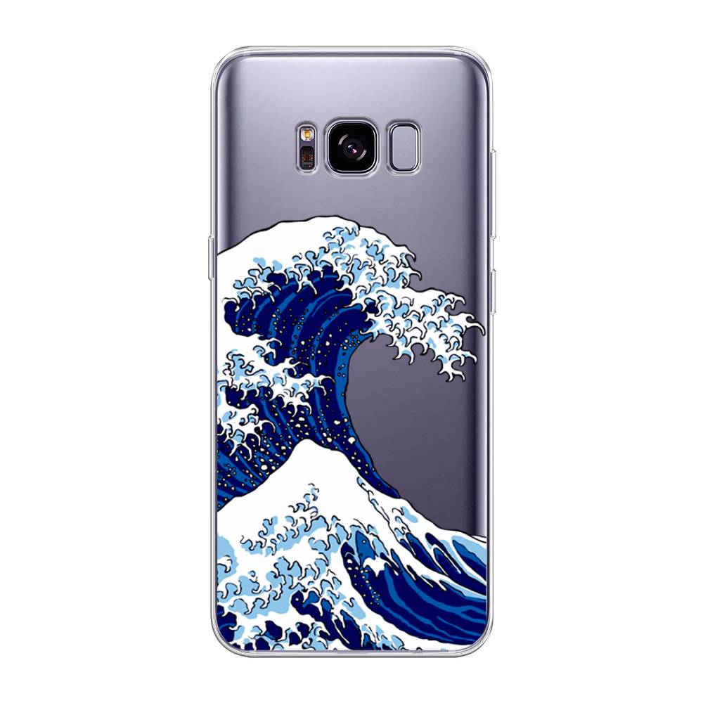 

Чехол Awog на Samsung Galaxy S8 + "Волна в Канагаве", Синий;белый, 24850-4