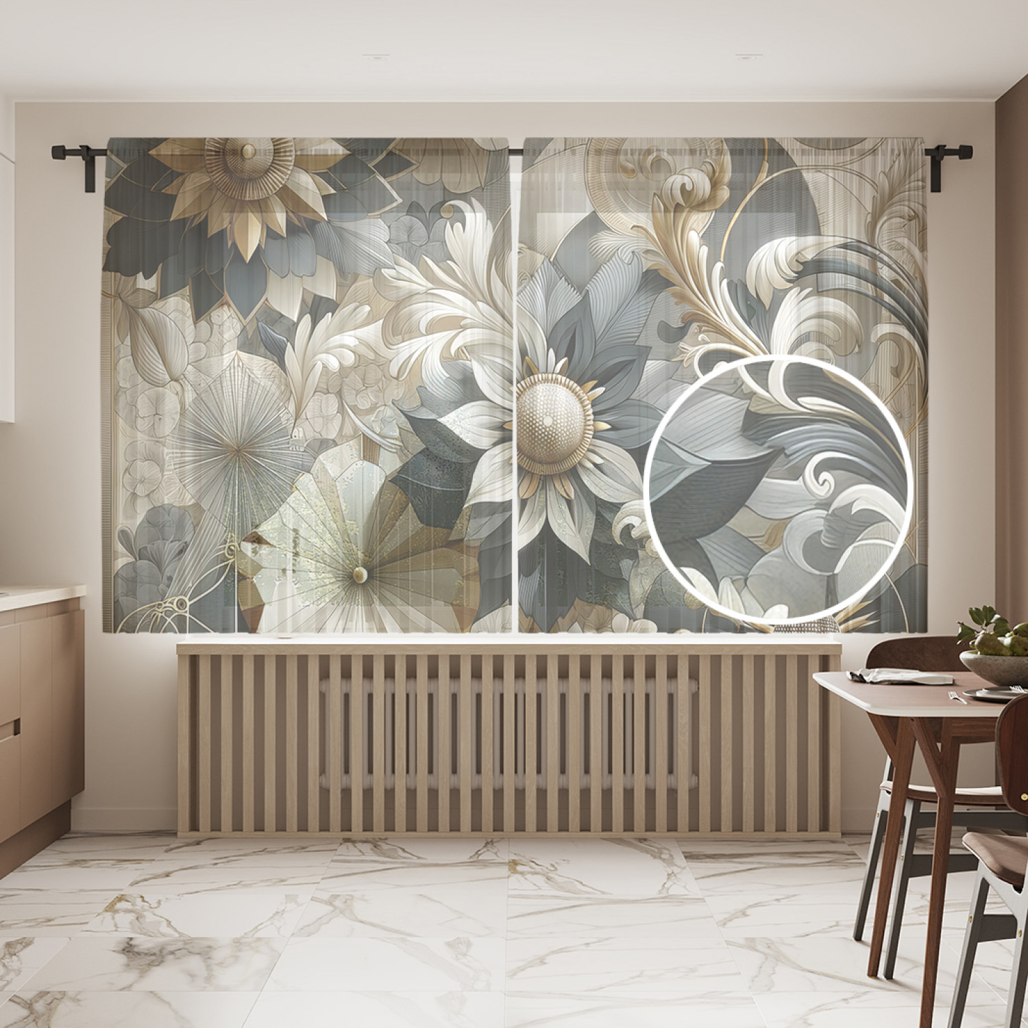 

Тюль JoyArty Цветы в классическом стиле 145х180, tul_sd3007_145x180