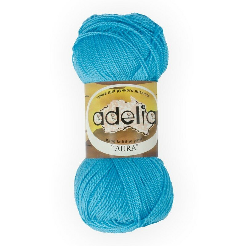 

Пряжа Adelia Arua 10 шт. по 50 г. 250 м набор 100% акрил №086 яр. голубой, "AURA"