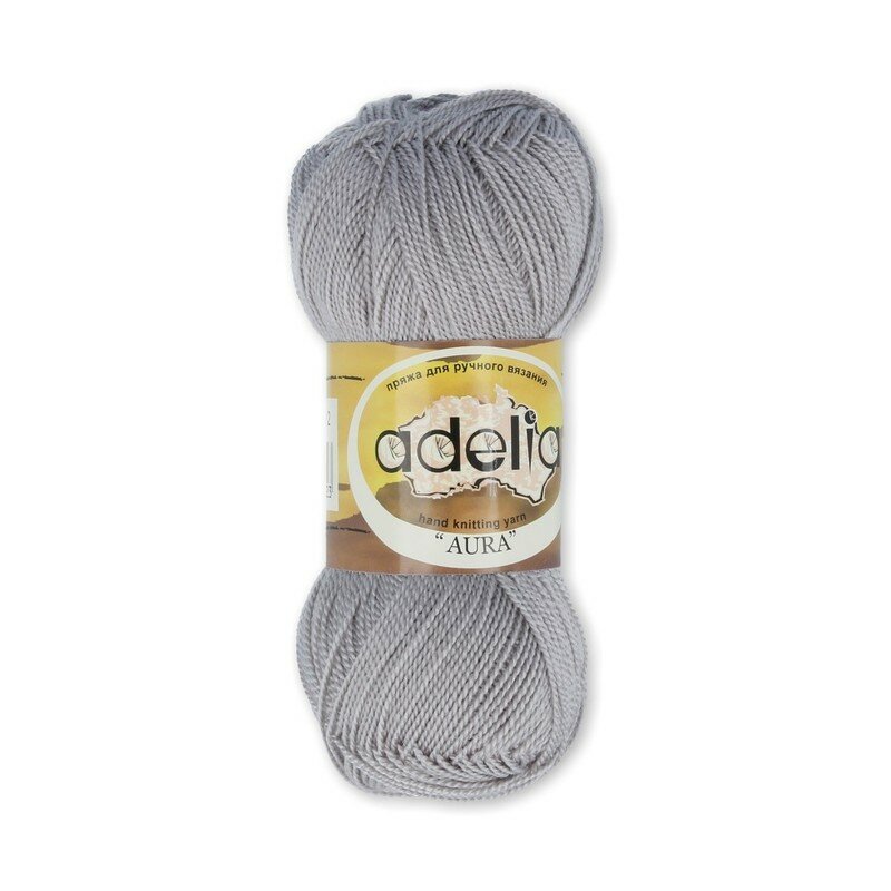 

Пряжа Adelia Arua 10 шт. по 50 г. 250 м набор 100% акрил №012 св. серый, AURA