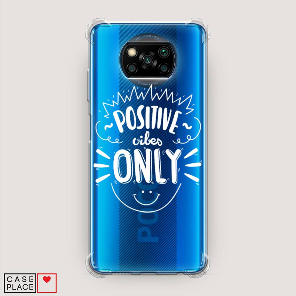 фото Противоударный силиконовый чехол "positive vibes only графика" на xiaomi poco x3 nfc awog