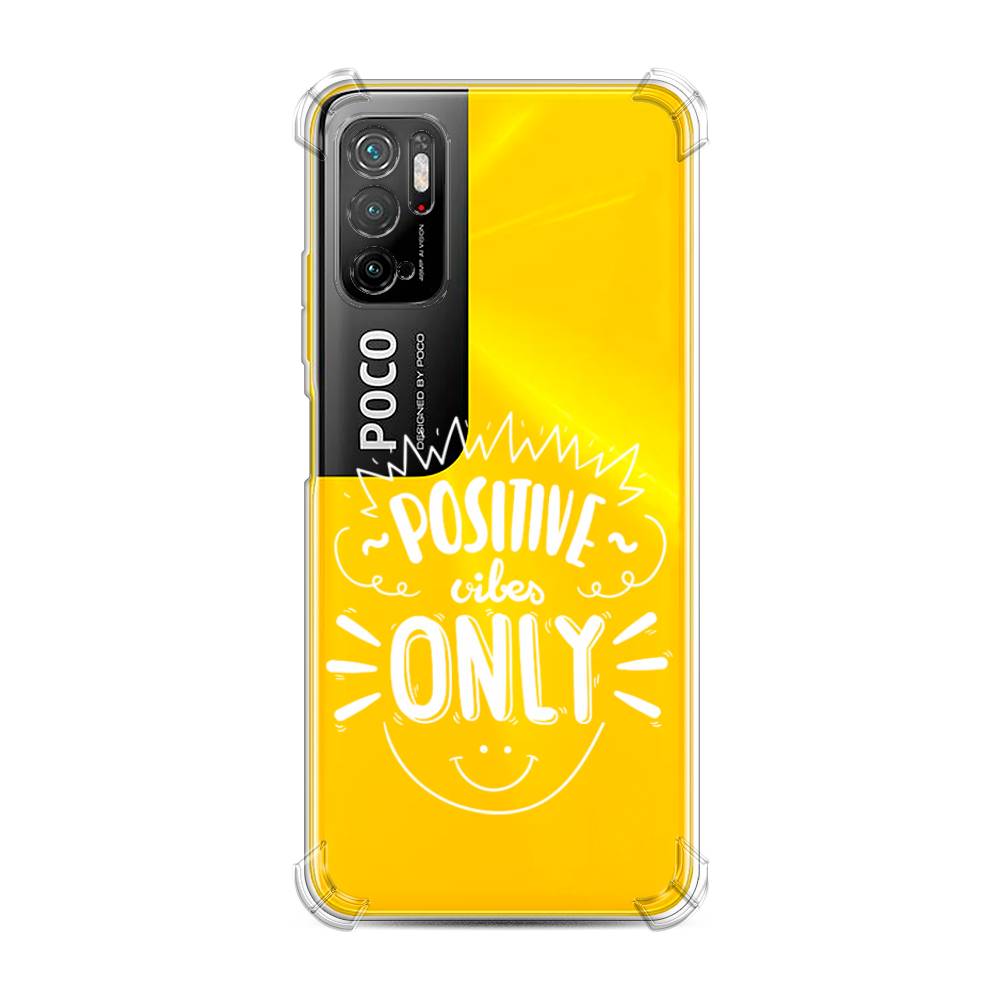 фото Противоударный силиконовый чехол "positive vibes only графика" на xiaomi poco m3 pro awog