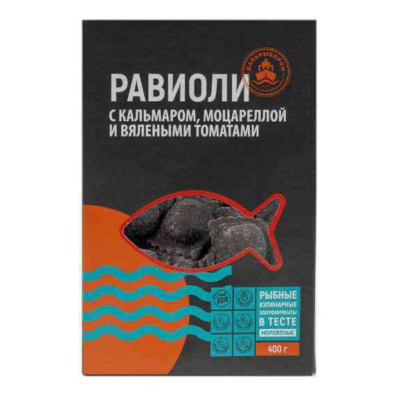 Равиоли Дальрыбпром с кальмаром командорским и моцареллой с вялеными томатами 400 г