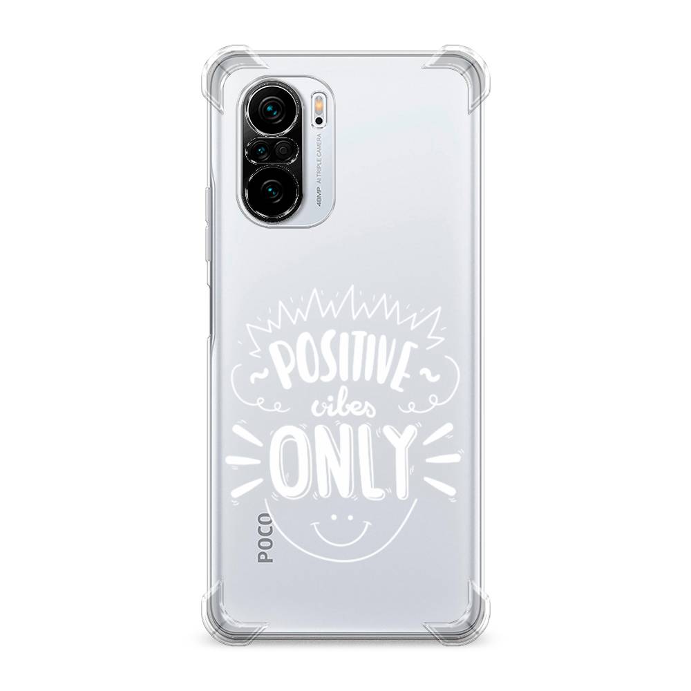 фото Противоударный силиконовый чехол "positive vibes only графика" на xiaomi poco f3 awog