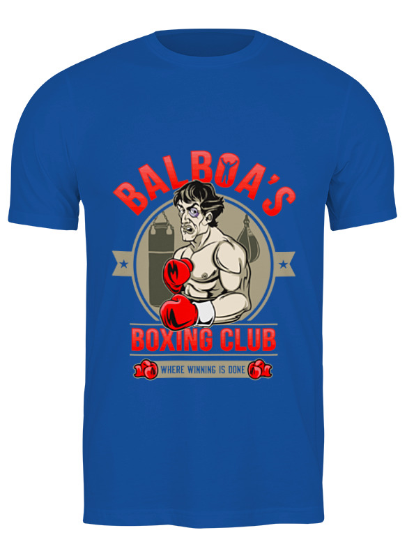 

Футболка мужская Printio Balboa's boxing club синяя S, Синий, Balboa's boxing club