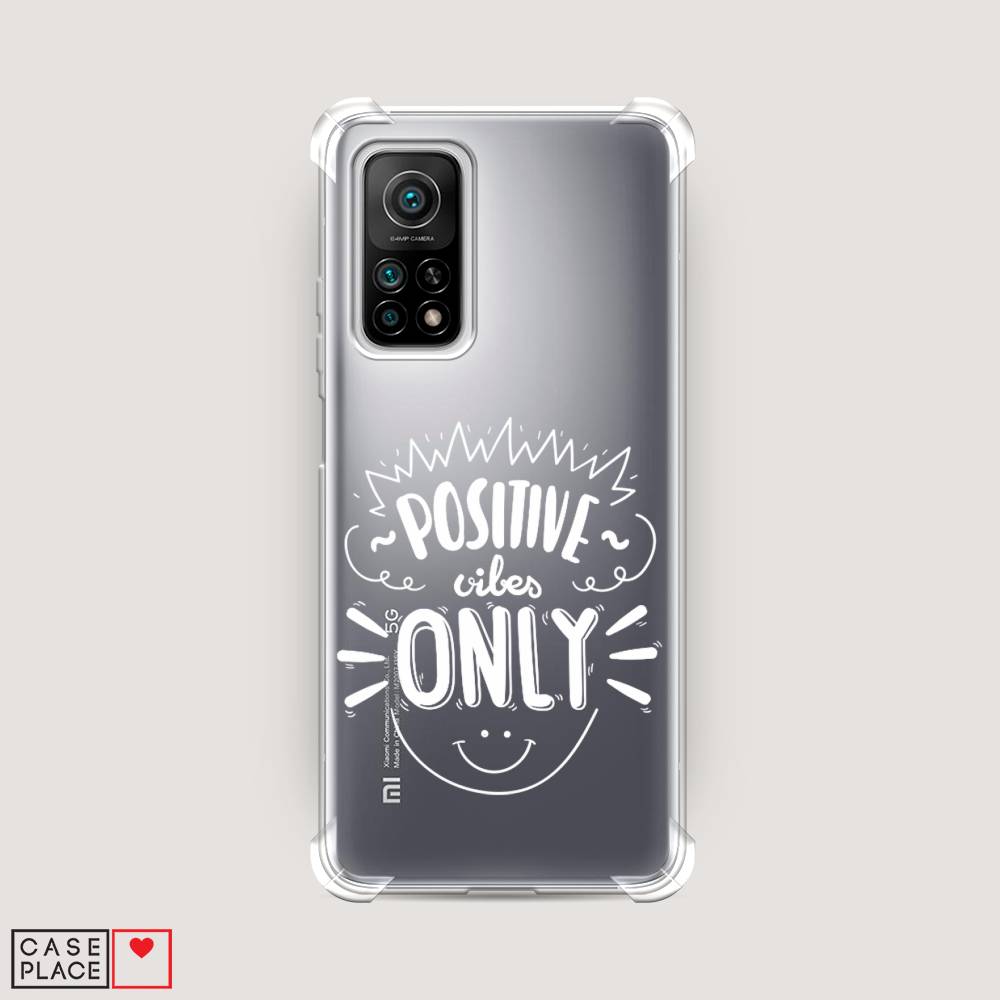 фото Противоударный силиконовый чехол "positive vibes only графика" на xiaomi mi 10t pro awog