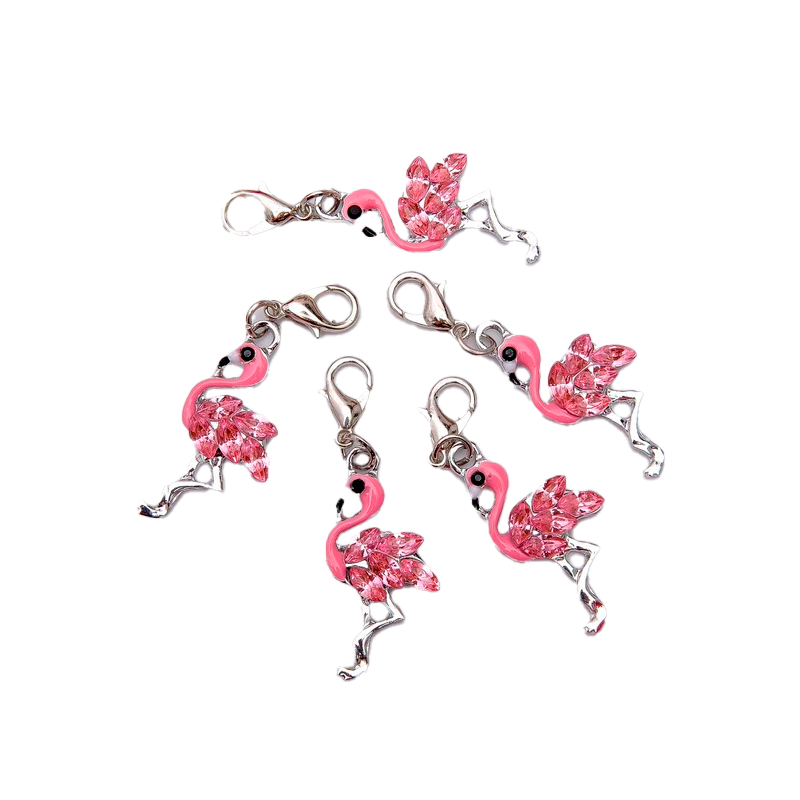 Шарм Queen Fair Фламинго Цвет Розовый в Серебре 1 шт