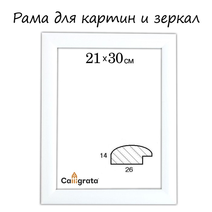 

Рама для картин (зеркал) 21 х 30 х 2,6 см, дерево, Berta, белая, Белый