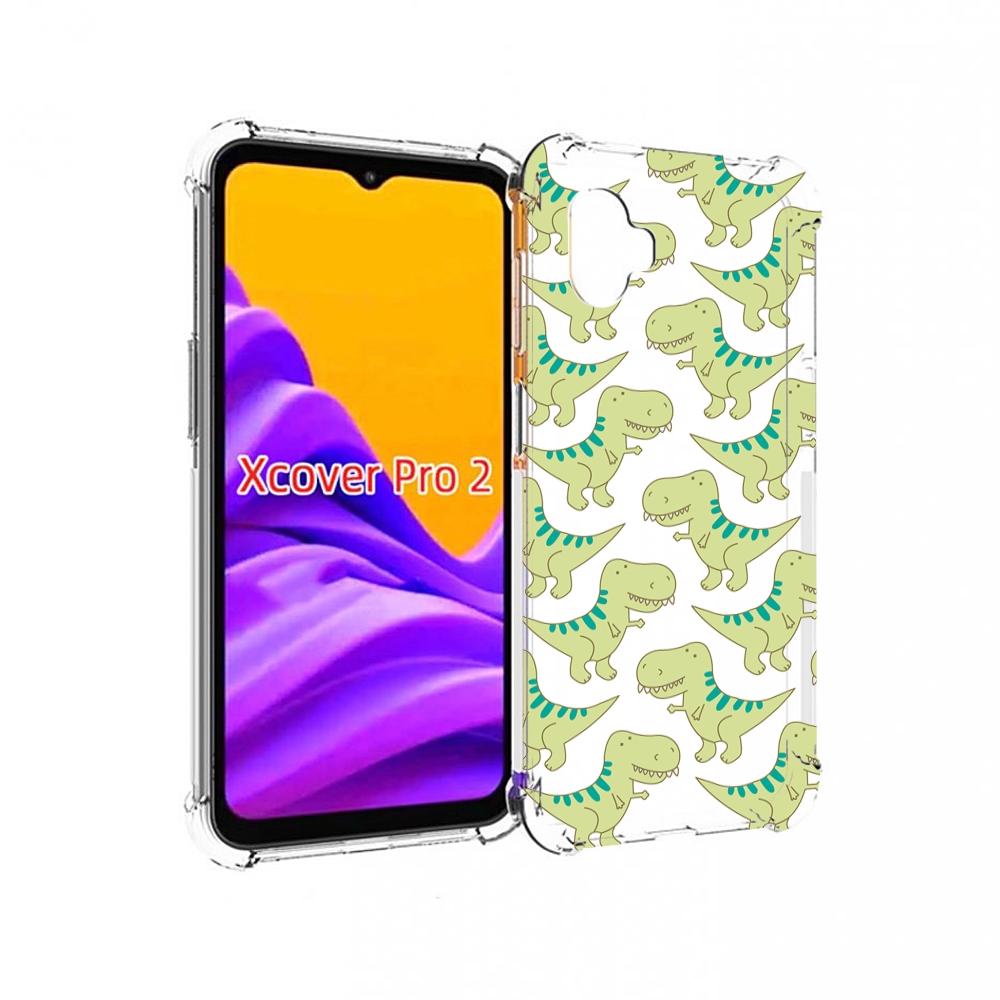 

Чехол MyPads зеленые-динозаврики для Samsung Galaxy Xcover Pro 2, Прозрачный, Tocco