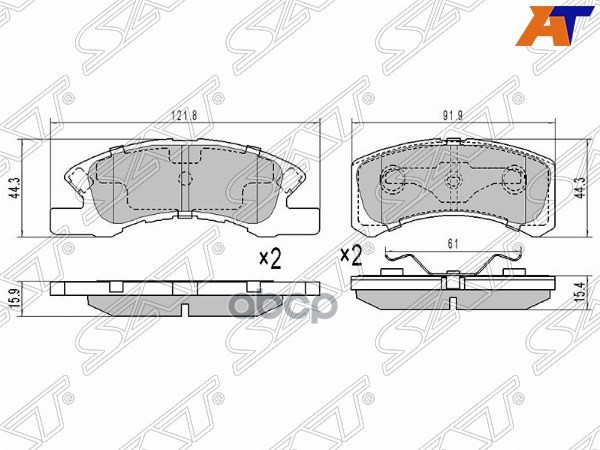 

Колодки Тормозные Перед Mitsubishi Minica 98-/Toppo H82/Daihatsu Mira La300 11- Sat арт. S