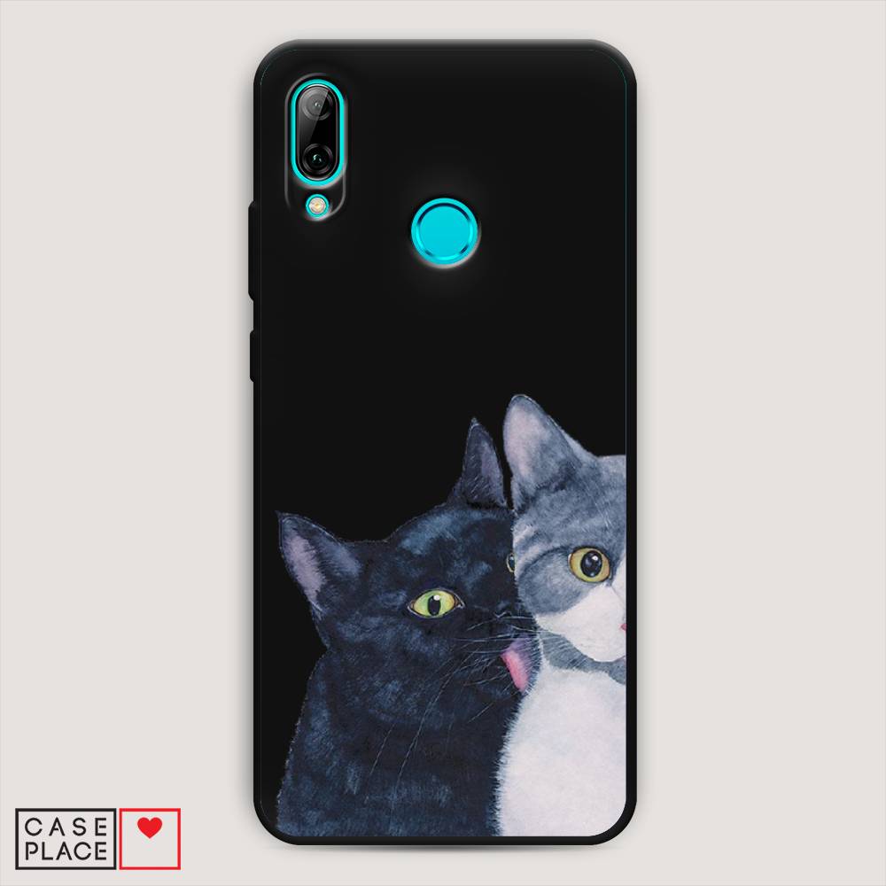 

Чехол Awog на Huawei P Smart 2019 "Кошачья любовь", Синий, 67252-1