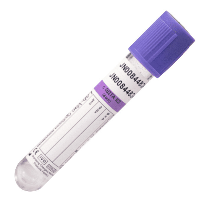 

Пробирка вакуумная PROMEDICAL 13х75 ЭДТА-К3 пластик, фиолетовая, 2 мл 100 шт.