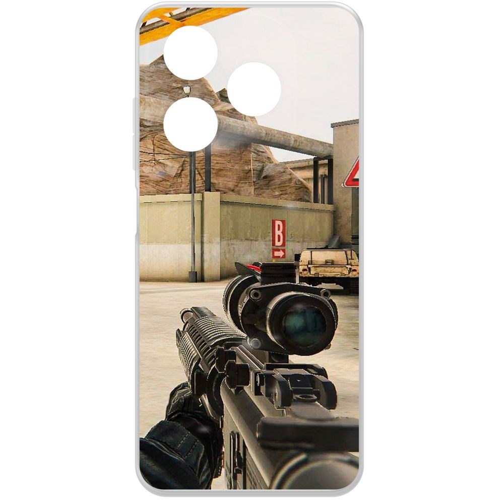 

Чехол-накладка Krutoff Clear Case Cтандофф 2 (Standoff 2) - Оптика для Tecno Spark 20, Прозрачный
