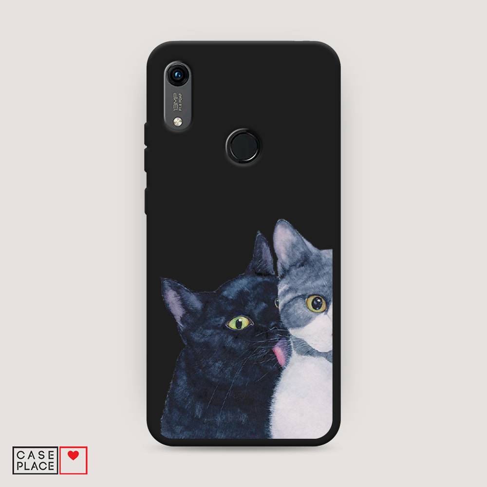 

Чехол Awog на Honor 8A (8A Pro/Prime) "Кошачья любовь", Синий, 68752-1