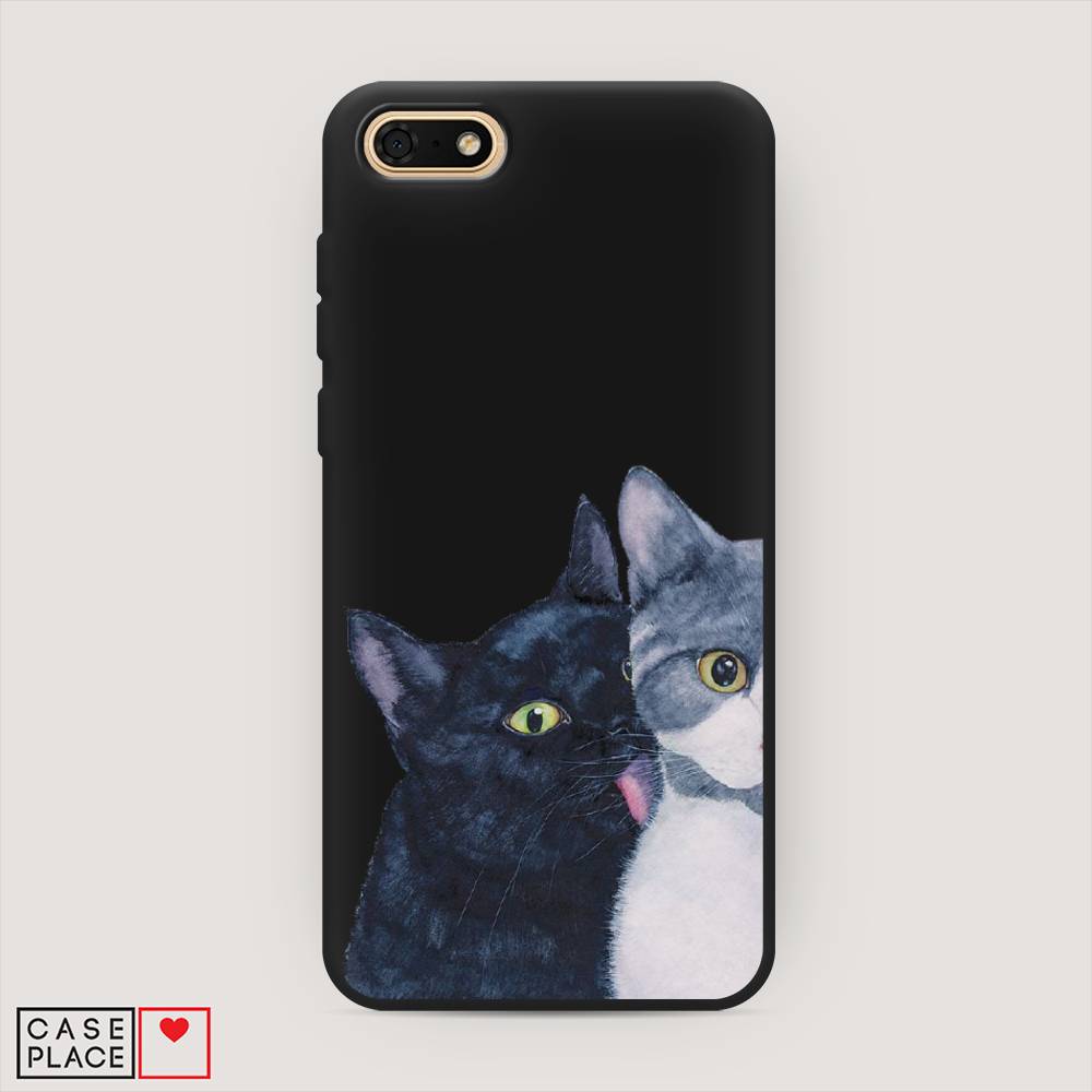 

Чехол Awog на Honor 7A "Кошачья любовь", Синий, 65252-1