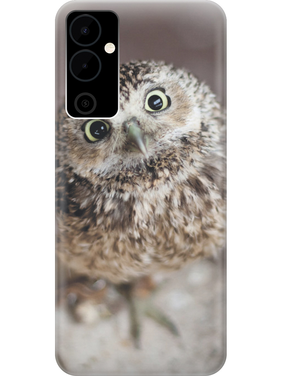 

Силиконовый чехол на Tecno Pova Neo 2 "Удивленная сова", Белый;коричневый;серый, 20001476