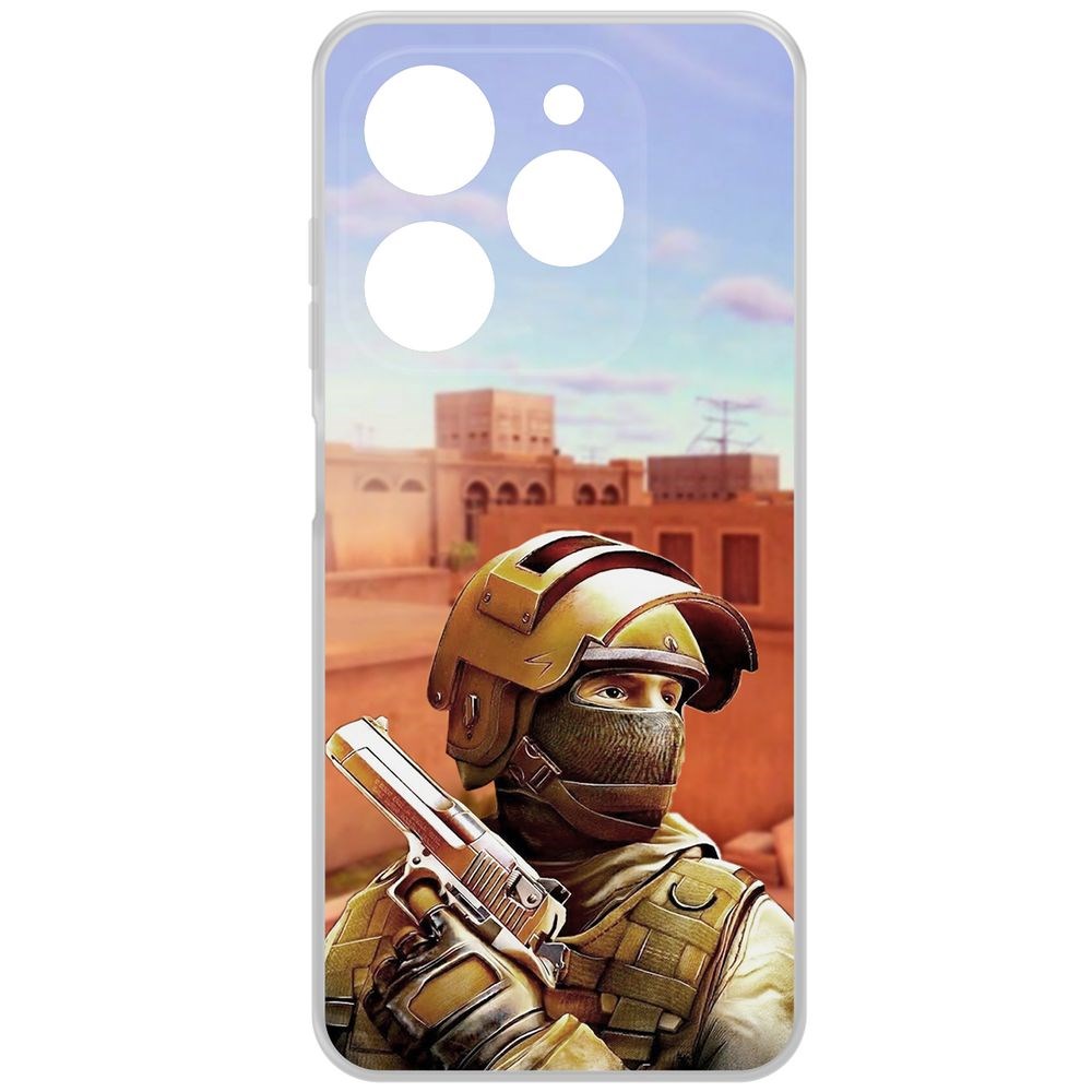

Чехол-накладка Krutoff Clear Case Cтандофф 2 (Standoff 2) - Спец для TECNO Spark 20С, Прозрачный