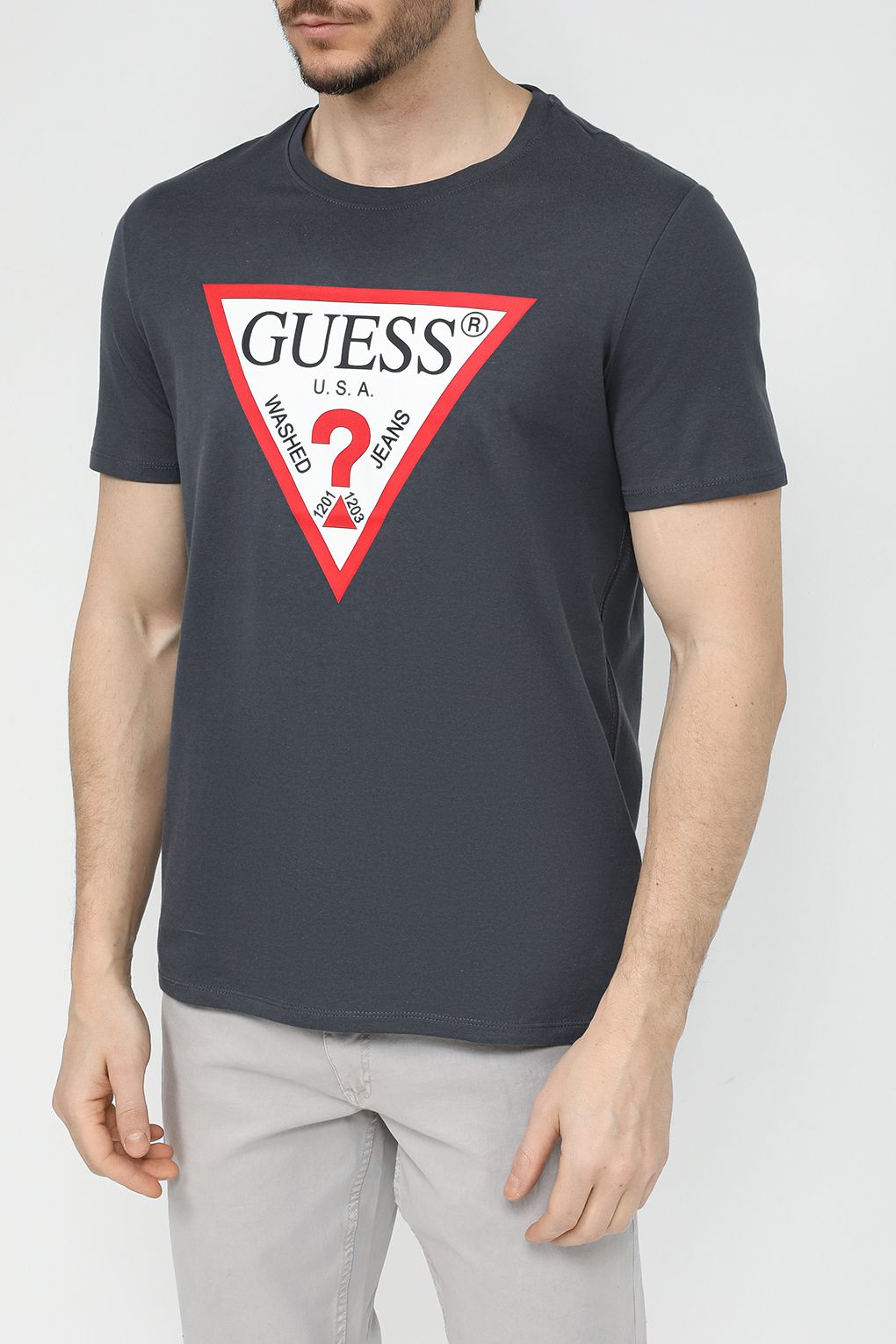 

Футболка мужская Guess M2YI71 I3Z14 серая 2XL, Серый, M2YI71 I3Z14