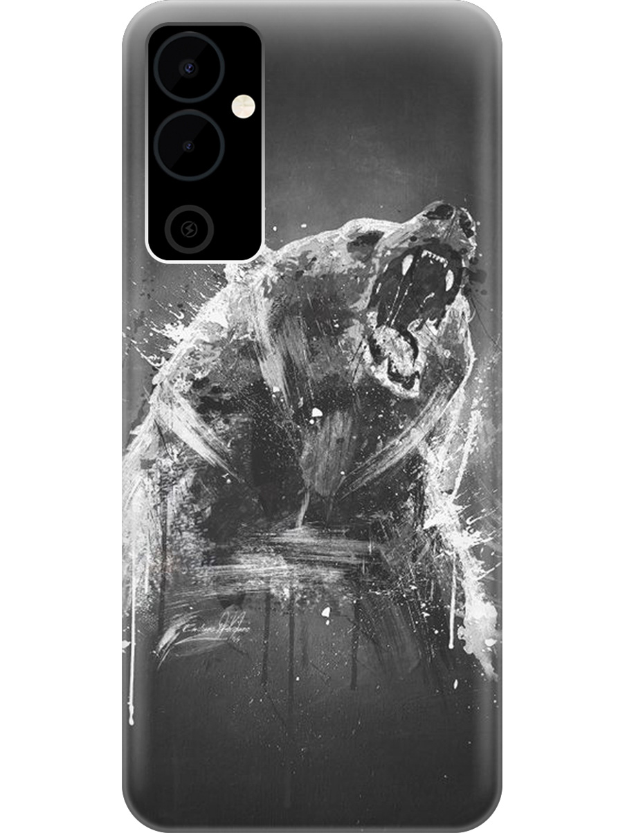 

Силиконовый чехол на Tecno Pova Neo 2 "Разъяренный медведь", Коричневый;серый;черный, 20001476