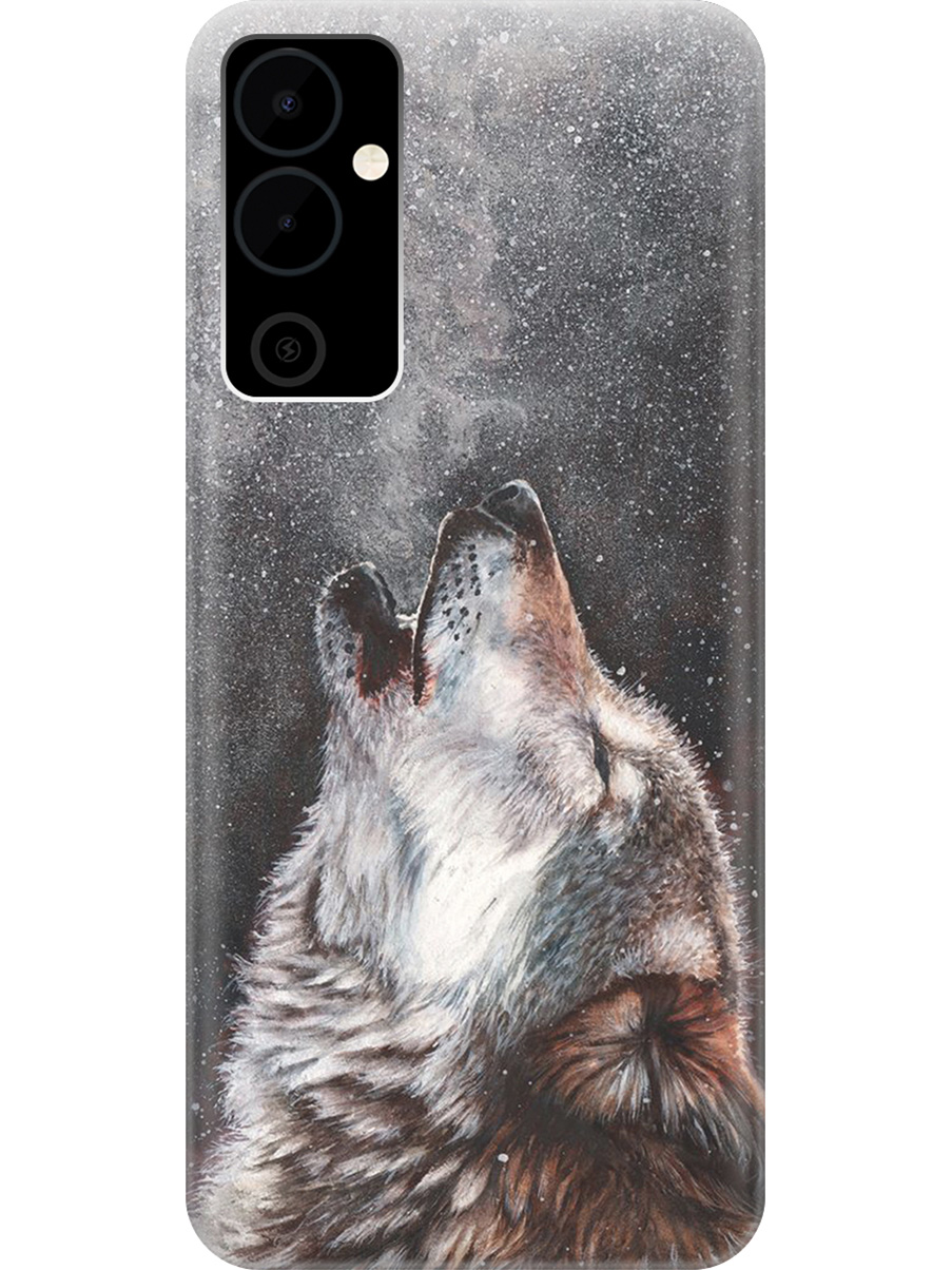 

Силиконовый чехол на Tecno Pova Neo 2 "Морозный волк", Белый;серый;черный, 20001476