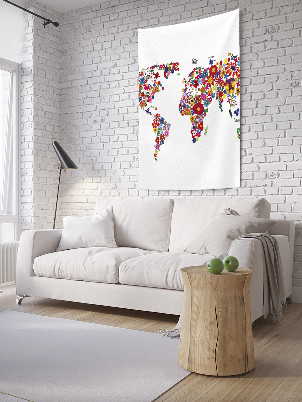 

Вертикальное фотопанно на стену JoyArty Цветы на карте 150x200 см, Цветы на карте