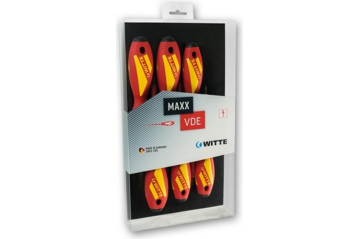 фото Отвертки maxx vde набор pz/шлиц х6 шт new, witte 653749216 отвертка maxx