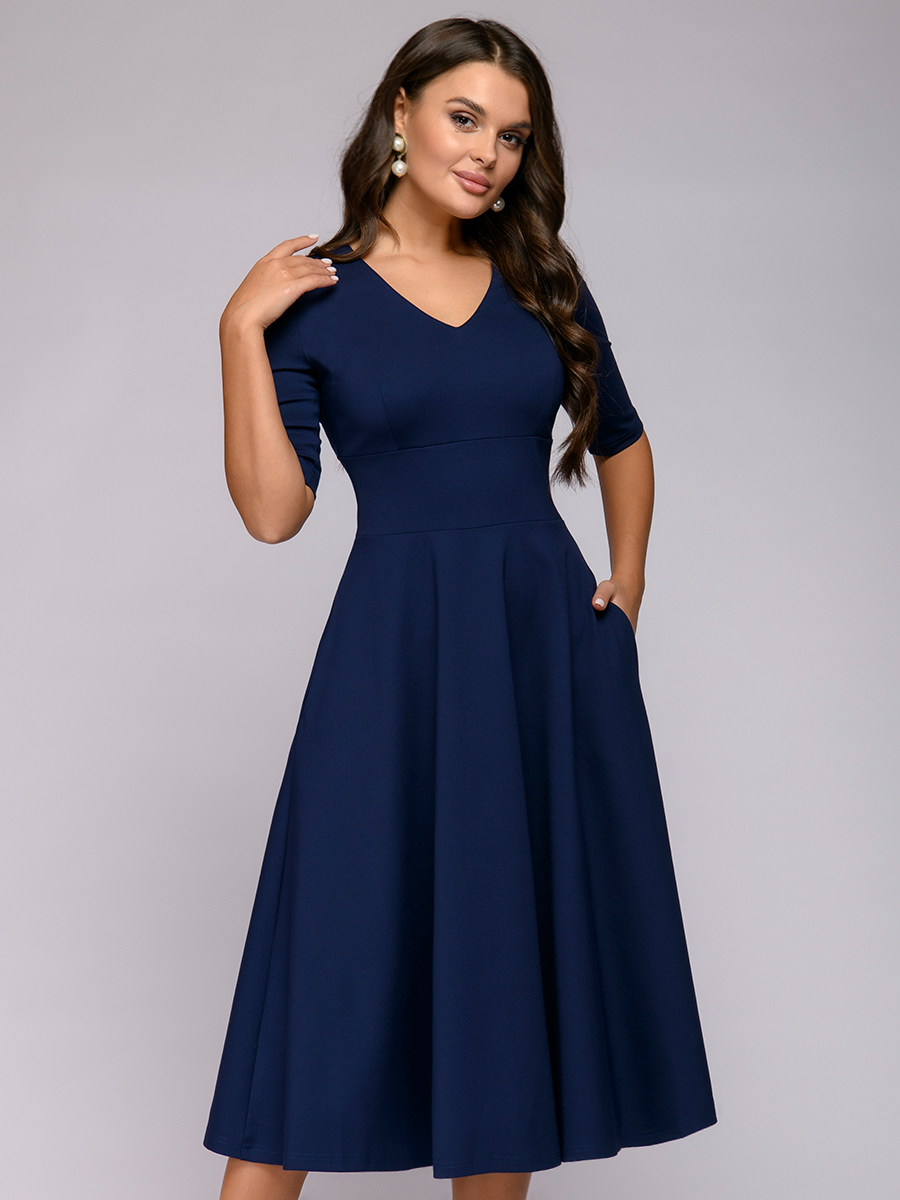 

Платье женское 1001dress 102219 синее 44 RU, Синий, 102219