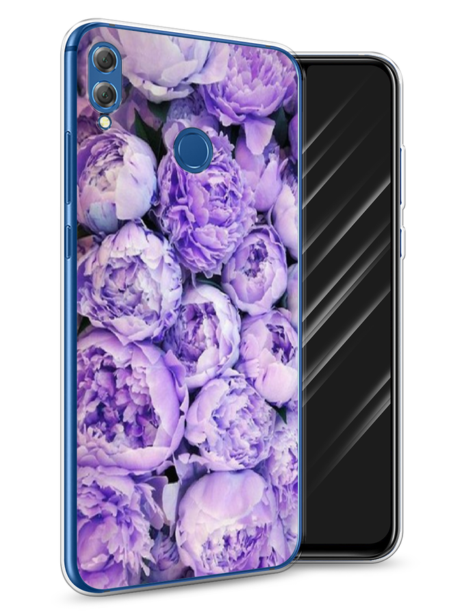 

Чехол Awog на Honor 8X "Пионы сиреневые", Фиолетовый;голубой, 66750-8