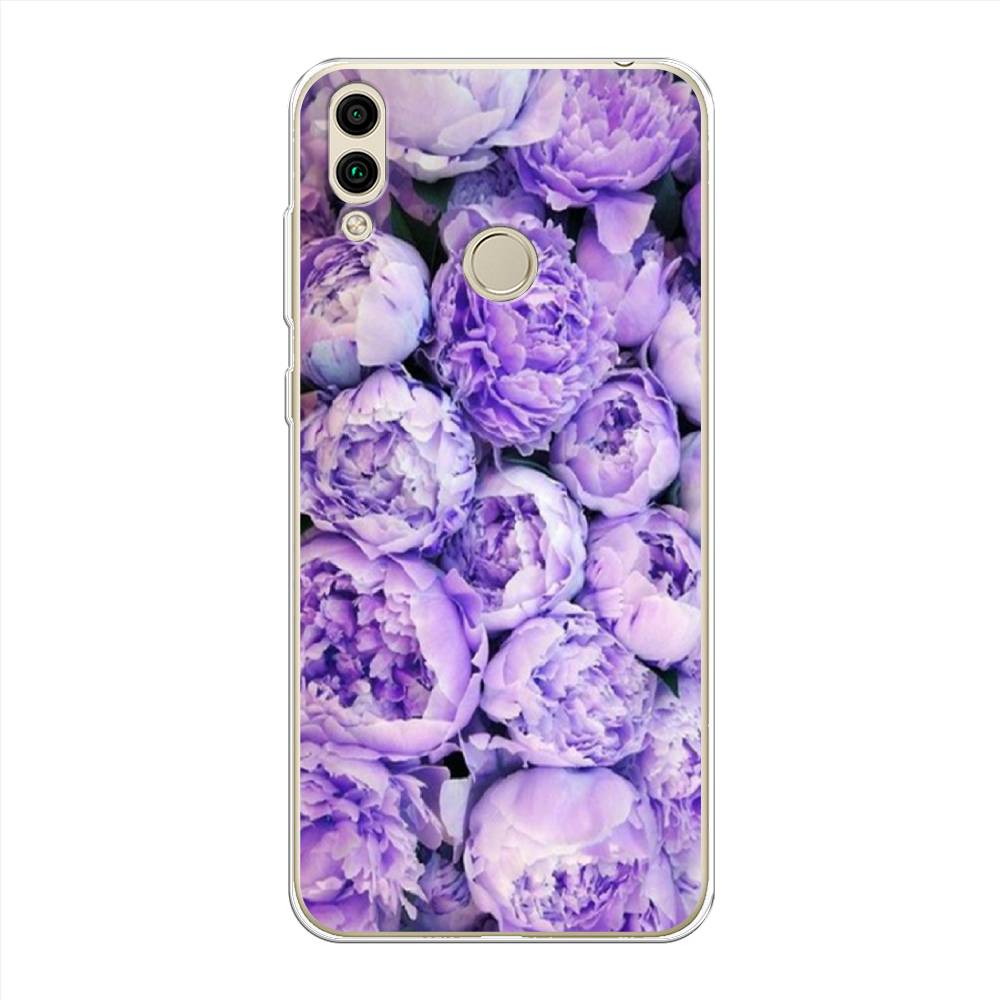 

Чехол Awog на Honor 8C "Пионы сиреневые", Фиолетовый;голубой, 67150-8
