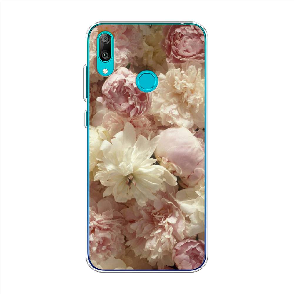 

Чехол Awog на Huawei Y7 2019 "Пионы светлые", Бежевый;коричневый, 68450-8