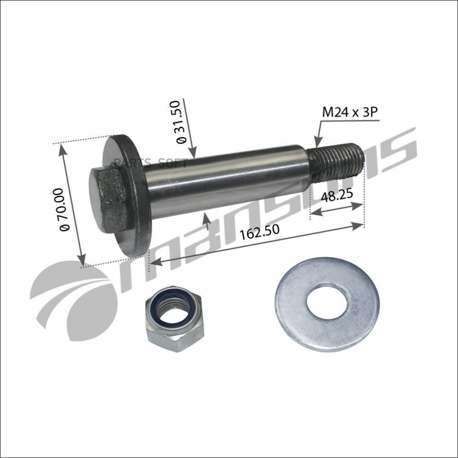 

MANSONS Палец ROR рессоры (М24x3x160/180мм) с гайкой и шайбой MANSONS
