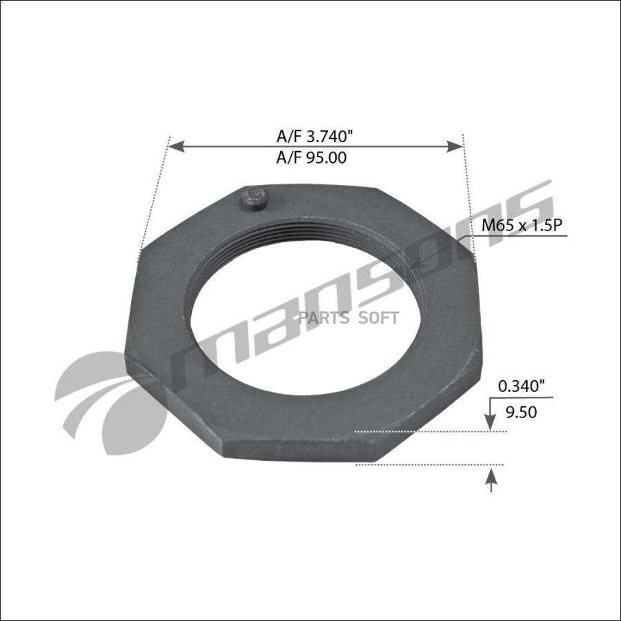 

Гайка Ror Ступицы M65Х1.5Мм H11Мм Sw95 Ось Tm Mansons 1Шт Mansons 780096