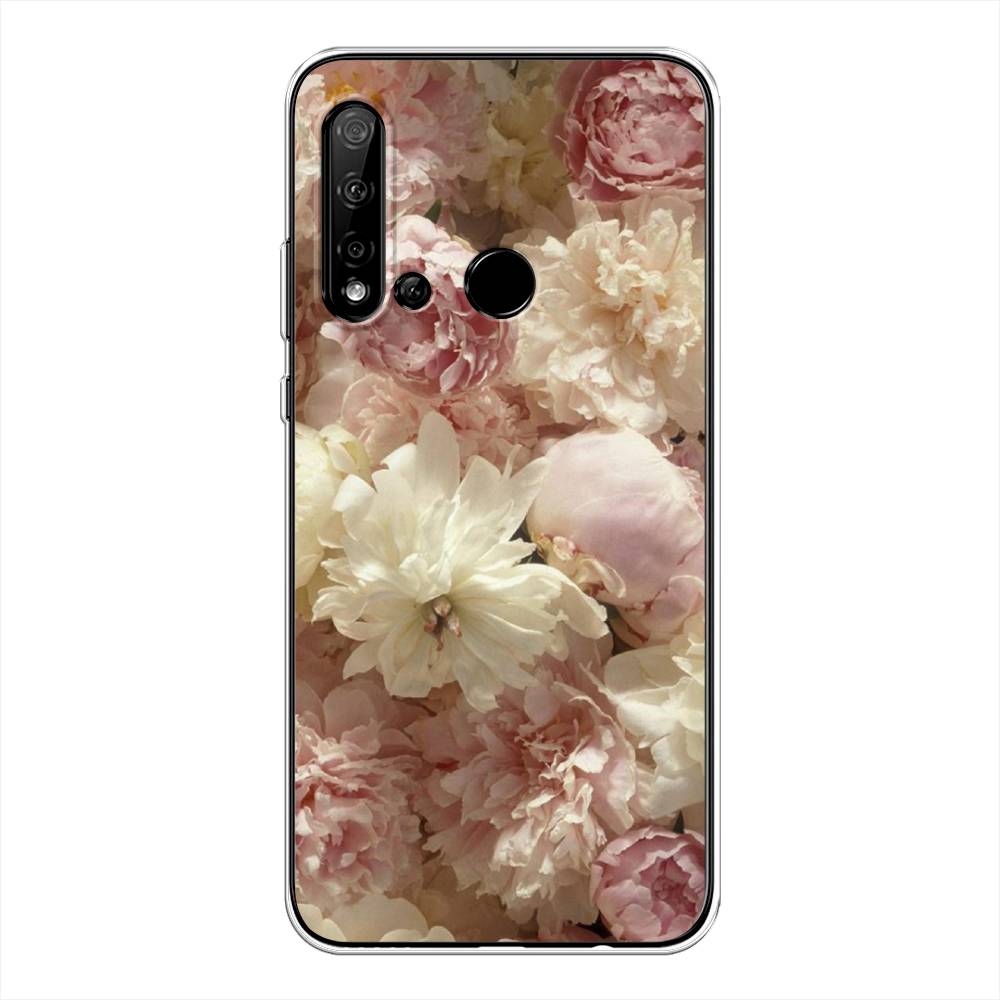 

Чехол Awog на Huawei Nova 5i "Пионы светлые", Бежевый;коричневый, 69850-8