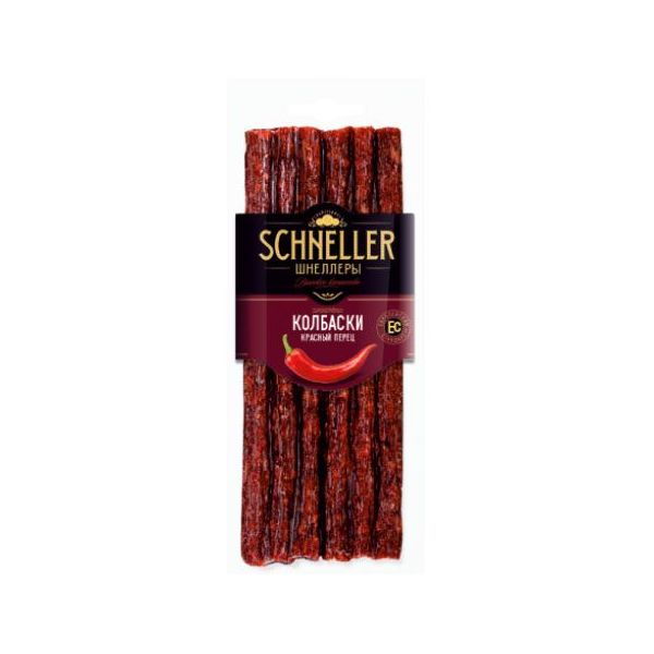 Колбаски сырокопченые Schneller Шнеллеры с красным перцем 85 г