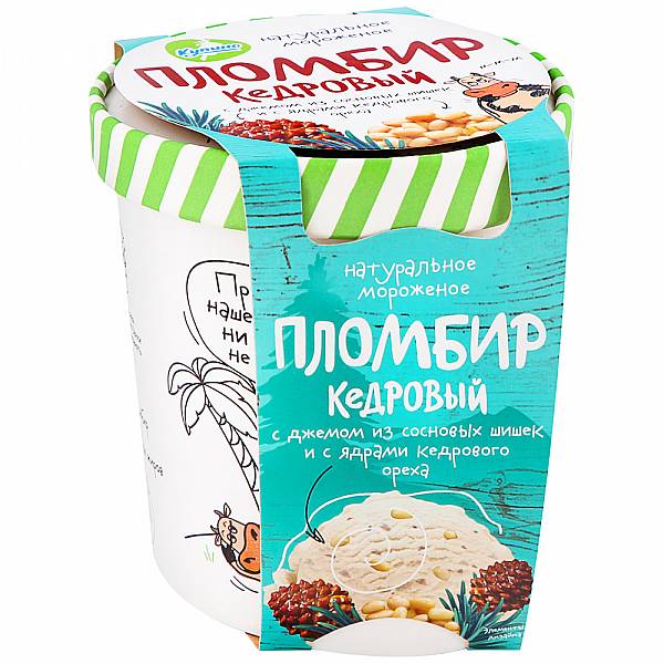 

Мороженое пломбир Ledika с пастой из кедрового ореха 300 г
