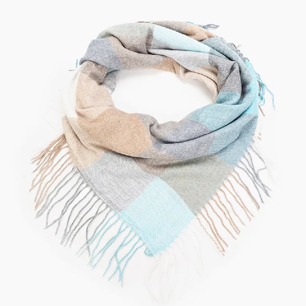 

Шарф женский Rosedena shawlcyB495 голубой, 100х100 см, shawlcyB495