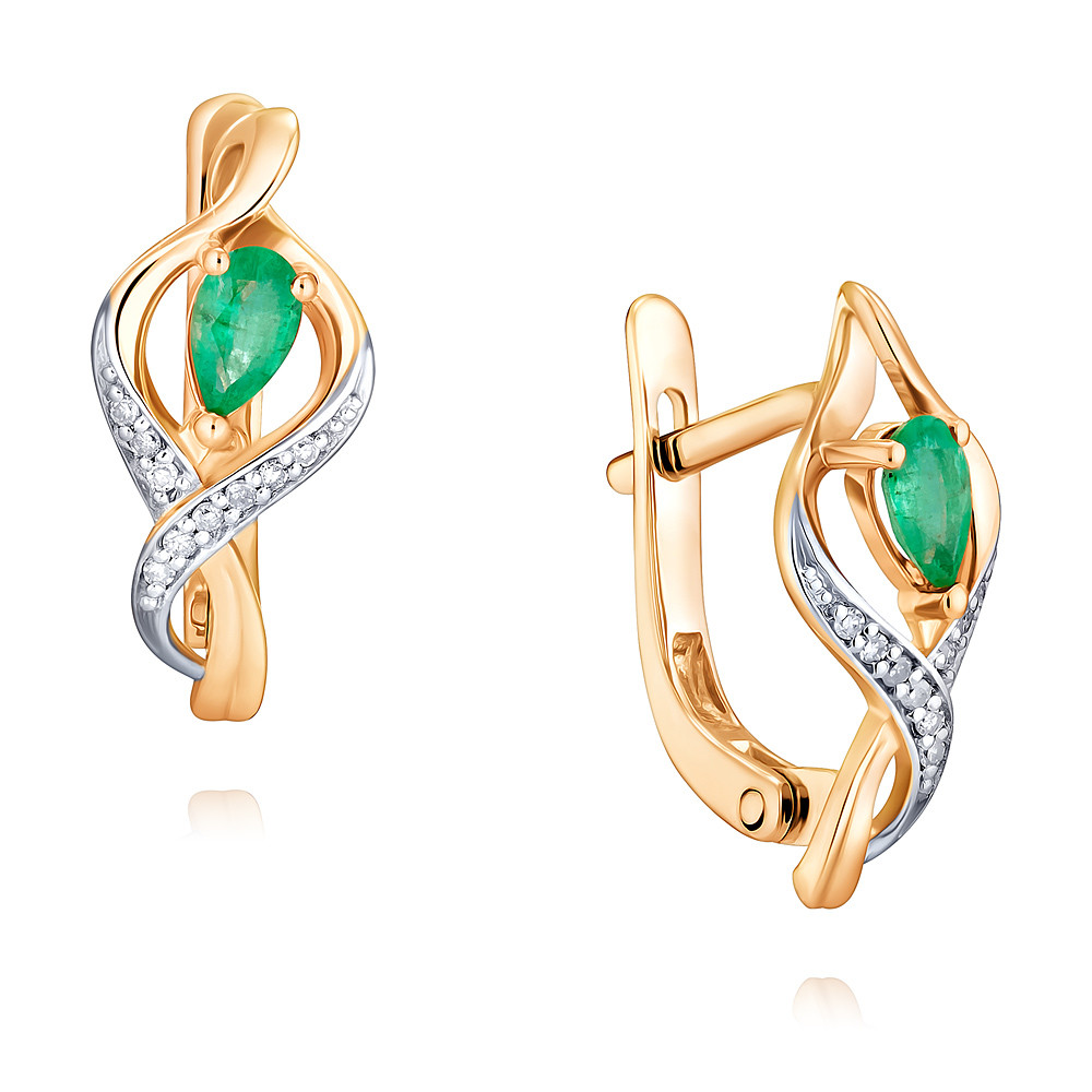 

Серьги из красного золота с бриллиантом/изумрудом ADAMAS 2417132-А500Д-433, 2417132-А500Д-433