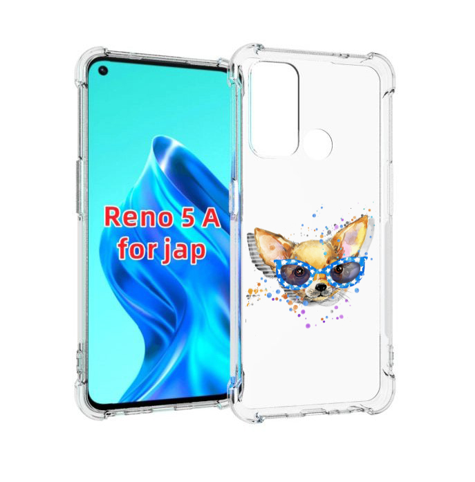 

Чехол MyPads чихуа-хуа в очках для Oppo Reno 5A, Прозрачный, Tocco