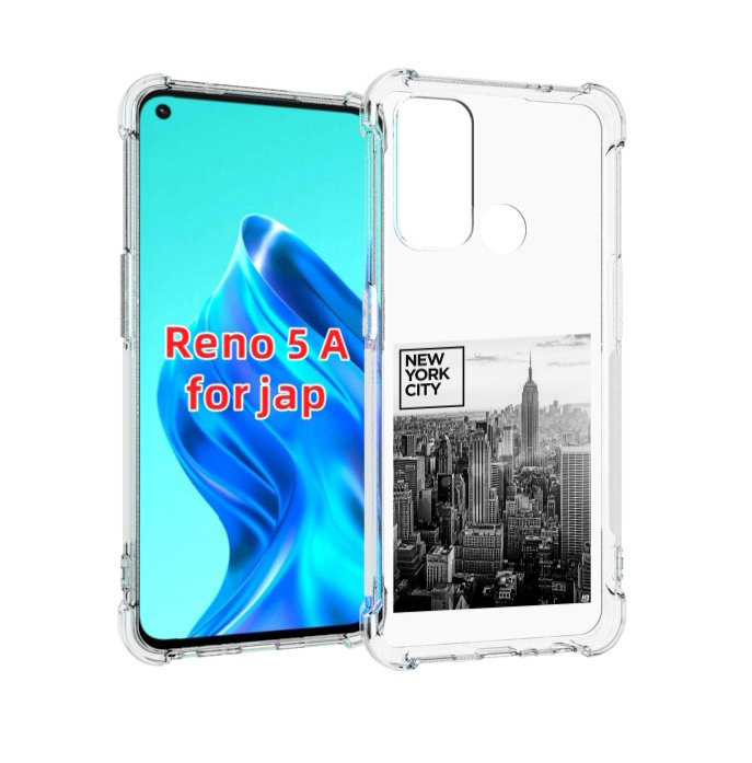 

Чехол MyPads черно белый Нью-Йорк для Oppo Reno 5A, Прозрачный, Tocco